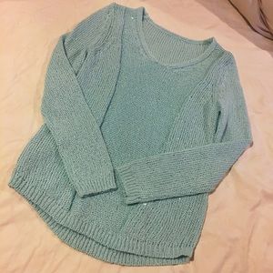 Chico’s Sparkly Baby Blue Knitted Sweater